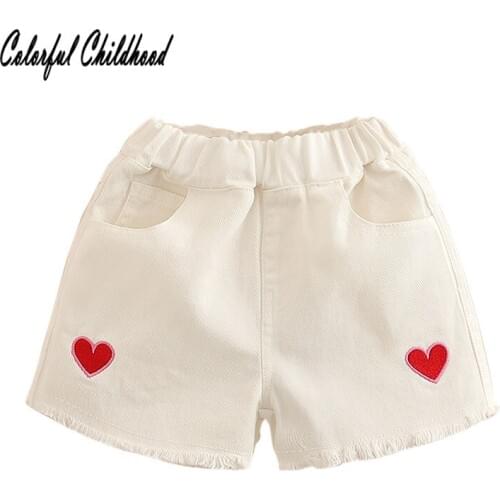 Girls Shorts Cotton Blue white jeans Pants Toddler girls denim Short pants for 2 3 4 5 6 7 8 9 10 Years Kids Clothing Summer