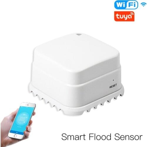 Tuya WiFi Smart Flood Sensor Water Leakage Detector Smart Life App Remote Control Flood Overflow Alert Security Alarm