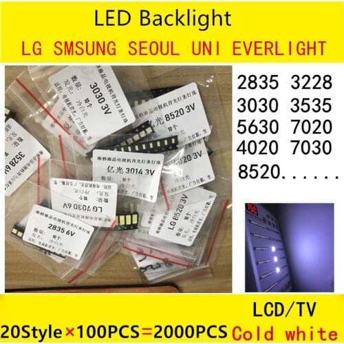 For LG led tv backlight 8520 2835 3030 3535 2828 3V 6V 3228 7020 7030 4014 3014 5630 6030 7032 3020 SEOUL UNI SAMSUNG Cool white