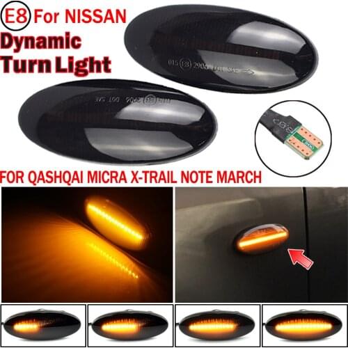 LED Dynamic Car Blinker Side Marker Turn Signal Lights Lamp Accessories For Nissan Qashqai Dualis Micra March Micra Note X-Trail