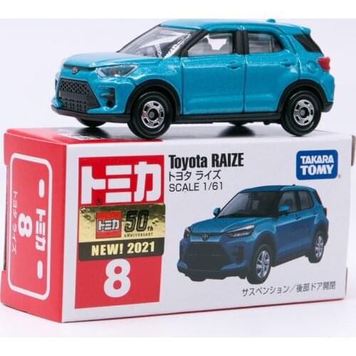 Takara Tomy Tomica No. 8 TOYOTA RAIZE Blue Scale 1:61 Diecast Car Model Toys for Boys Children Alloy Mini Toy #08