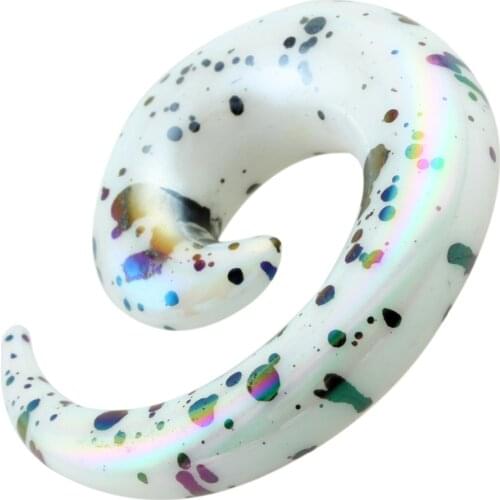 TUMBEELLUWA 1Pc White Purple Acrylic Spiral Taper Flesh Tunnel Ear Stretcher Expander Stretching Plug Snail Jewelry