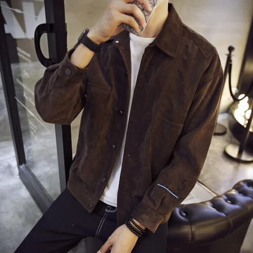 Corduroy Gray Autumn Spring Jacket Men Bomber Jacket Plus Size Mens Jackets And Coats Bmbers Homme Outwear Mens Coat FYY271 s s