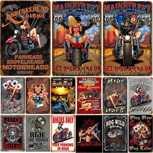 Motorcycle Vintage Home Decor Wall Tin Sign Shabby Chic Retro Metal Signs Club Bar Garage Wall Decoration Metal Plaque Plates