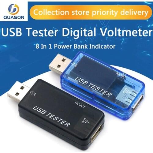 8 in 1 power bank charger indicator USB tester Digital voltmeter current voltage meter amp volt ammeter detector