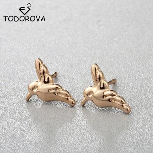 Todorova Cute Tiny Hummingbird Stud Earrings for Women Charm Animal Jewelry Flying Bird Earrings Best Friends Gift Wholesale