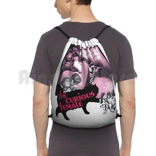 The Curious Female Backpack Drawstring Bag Riding Climbing Gym Bag Vintage Movies Sci Fi Science Fiction Vintage Sci Fi