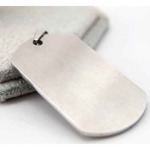 100% Stainless Steel Blank Dogtags For Men Metal Soldier ID Tags 28x49mm DIY Blank Pendant Charm Matte Surface Wholesale 10pcs