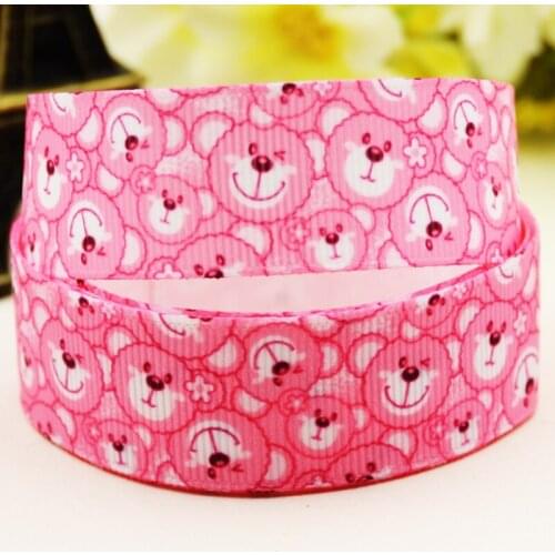 22mm 25mm 38mm 75mm Bear Cartoon printed Grosgrain Ribbon party decoration 10 Yards X-03419