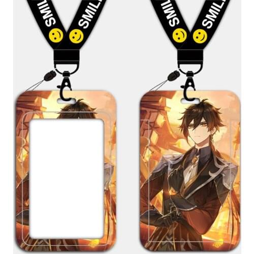 Anime Accessories Game Genshin Impact Cosplay Diy ABS Plastic Card Holder Project Zhong Li IC Cover Pendant Halloween Props Gift