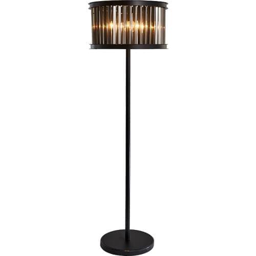 Antique 150 cm Black Crystal Floor Lamp for coffee shop dining room novelty smoke crystal lamp Living Room wedding Floor Light