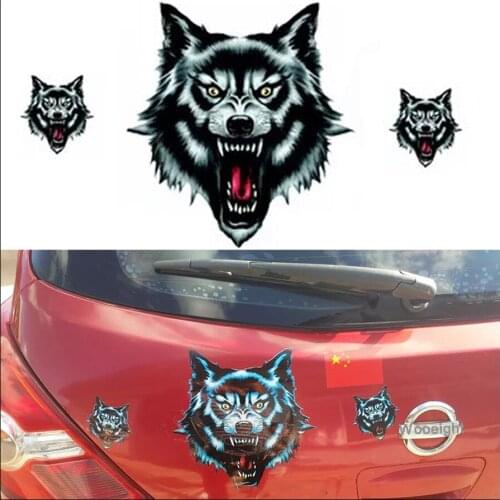 Car Accessories Vinyl Wolf Head Stickers Decals Waterproof Funny Decoration Universal for Motorcycle Motorbike Door Truck Helmet