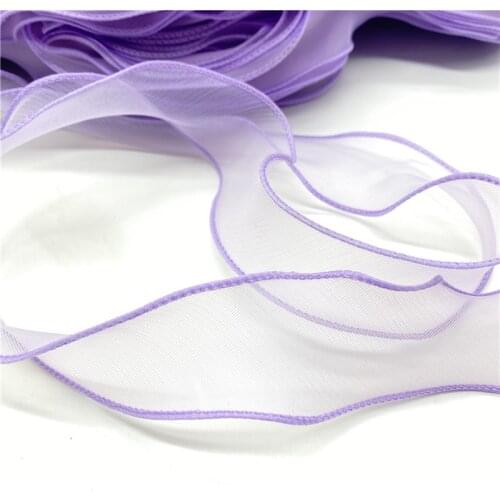 5Yards/Lot 30mm Wave Silk Organza Ribbon Bow Material For Hair Ornament Gift Wrapping Decoration Lace Ribbons #07