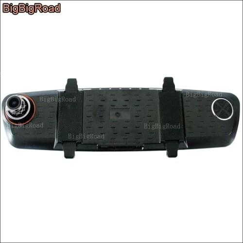 BigBigRoad For citroen c6 c3-xr Car DVR Camera Dual Lens Blue Screen Rearview Mirror Video Recorder parking monitor Camcorder