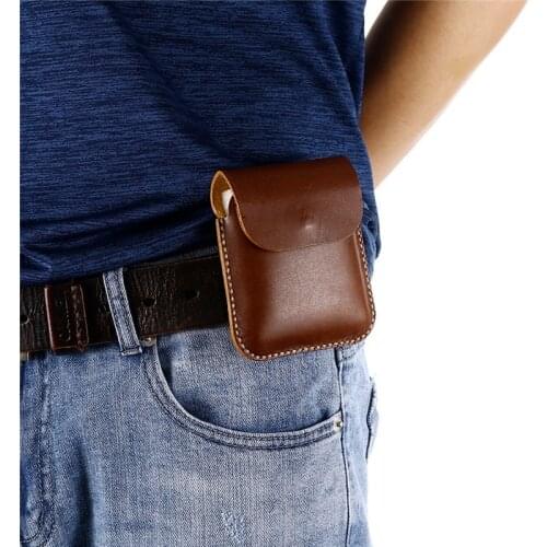 Genuine Leather Phone Bag Cover For Samsung Galaxy Z Flip 5G Belt Clip Hoster Case for galaxy z flip Waist Bag Coque