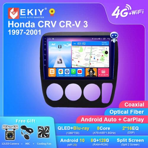 EKIY 6G 128G DSP For Honda CRV CR-V 3 1997-2001 Android 10 Car Multimedia Radio GPS Navigation Carplay 2 DIN no DVD Player 2din