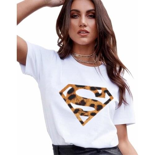 Plus Size Women T-Shirt 2020 Summer Leopard Heart Print T Shirt Woman Casual White Tops Loose Tee Female T shirts Camisas Mujer