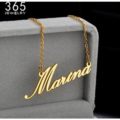 Personalized Stainless Steel Custom Name Necklace Statement Jewelry Women Handmade Nameplate Choker Necklace Party Gift