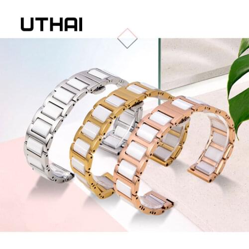 UTHAI C02 Ceramic 20mm watch strap 306L steel 22mm watch band high quality Watchbands