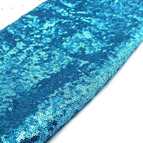 Sequined Lace Fabrics For Dress lake Blue Allover Embroidered Fabric Sequins Table Cloth 132cm