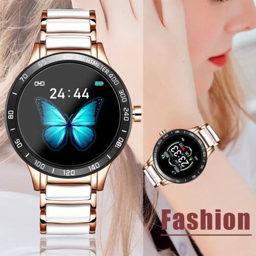 LIGE New Ladies Smart Watch Heart Rate Blood Pressure Sleep Multifunction IP67 Waterproof Fashion Smartwatch For Android IOS+Box