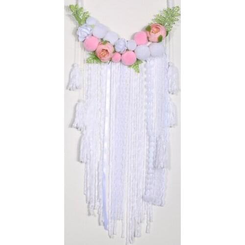 M17D Boho Dream Catchers with Rose Flowers Handmade Dreamcatchers for Wall Hanging