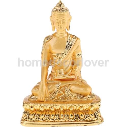 Meditataion Buddha Shakya Muni Statue Sculpture Alloy for Buddhism Home Office Decor