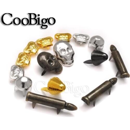 100pcs Metal 5 Type Claw studs Decoration Skull Spikes Studs For Garment Shoes Punk Rock DIY Leather Craft Bags Accessory