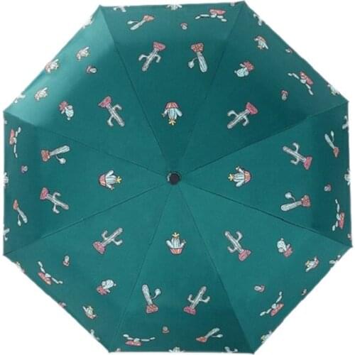 MLGB Automatic Umbrella Rain Women Lovely Folding Umbrellas Windproof Black Coating Anti UV Parasol Womens Umbrella