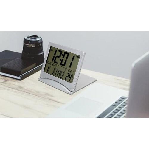 Multifunction Home Decor Time Date Temperature Timer LCD Digital Foldable Desk Clock Alarm Clock