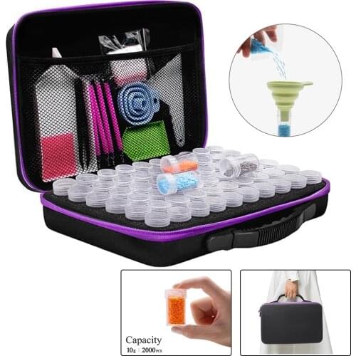 ARMYQZ 5D DIY Diamond Painting Storage Box Kits 30/60 Grids with Diamond Paint Accessories Kits Tools for Diamond Embroidery