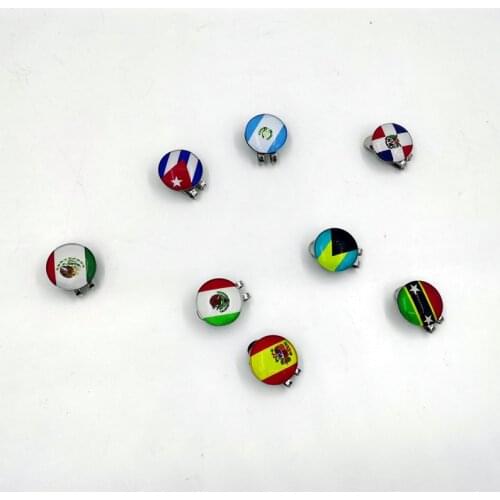 National Flag Golf Ball Marker With Magnetic Hat Clip Country World Banner VARIOUS DESIGNS STYLE 001