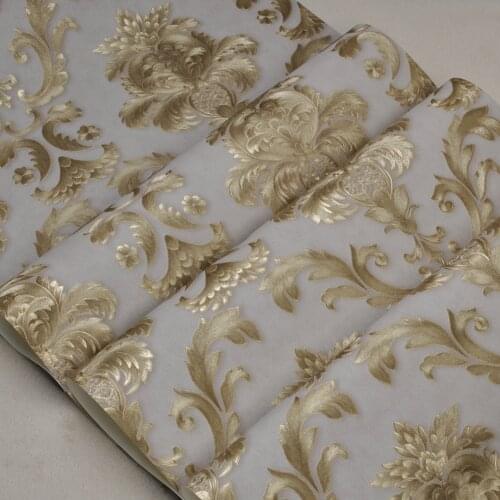 3D Wallpaper Classic Luxury Damask Roll Embossed PVC Vinyl Wall Paper Home Decor Living Room Bedroom Backdrop Papel De Parede 3D