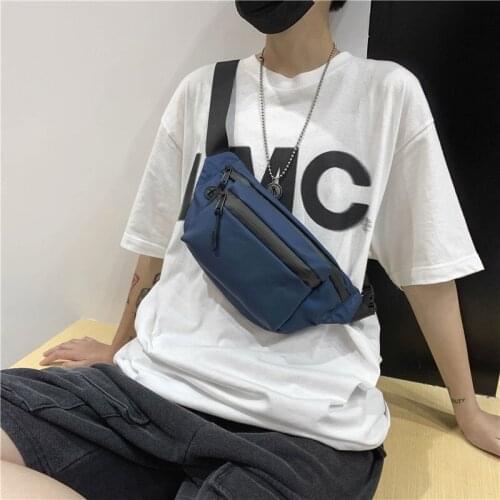 Nylon Chest Bag Sports Waist Bags Men Solid Color Phone Pouch Outdoor Crossbody Bag Man Belt Pack Unisex Men Hip Waist Pack