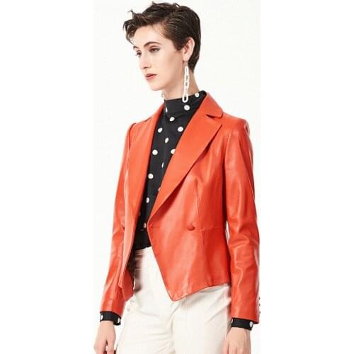 Autumn Genuine Leather Jacket Women Clothes 2020 Korean Streetwear Short Sheepskin Coat Elegant Real Leather Coats Z1702