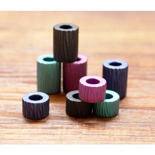 Handmade Tree Pattern Titanium Alloy Umbrella Cord Pendant Flashlight Tail Rope Knife Beads Keychain Pendant Zipper Puller