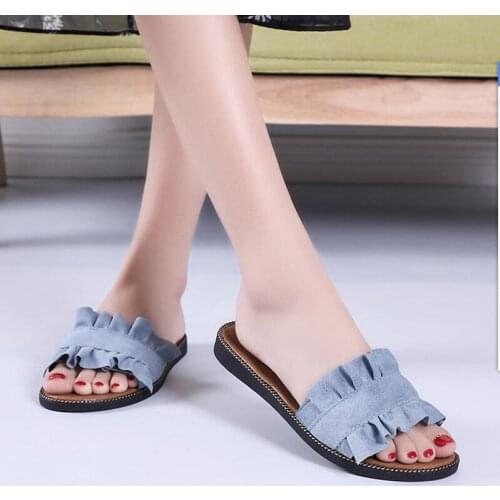 Ladies Suede Slippers Summer Sandals Bohemian Beach Outdoor Casual Flat Sandals