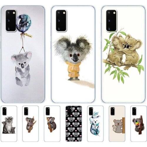 Silicon Case For samsung galaxy S20 PLUS Ultra S10 lite Phone Cover For samsung note 10 plus lite Case The koala portrait