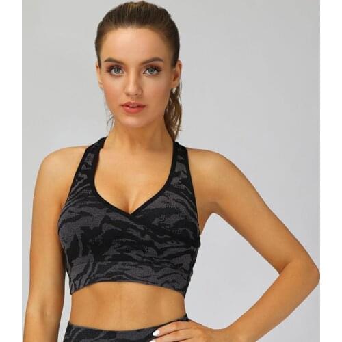 LANTECH Sports Bra Yoga Sportswear Push Up Running Tights Top Training Women Fitness Gym Bra Seamless Workout Activewear