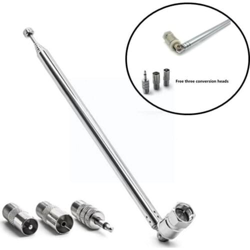 Rod Antenna 3.5mm Adapter TV Radio Antenna Replacement Amplifier Plug Receiver Type Telescopic AV F Screw Male Connector St P5I4