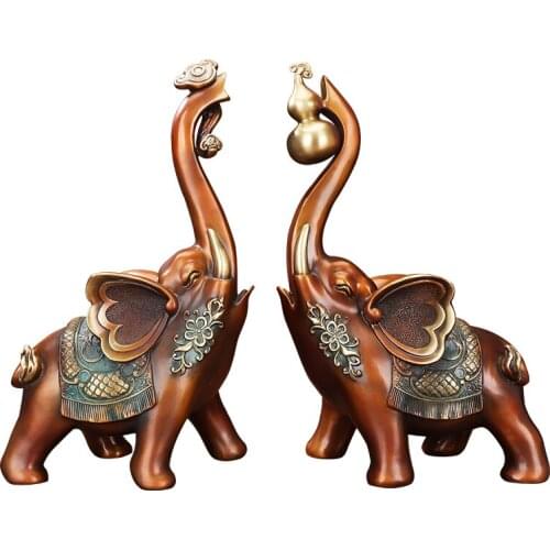TT Pure Copper Elephant Decoration Lucky Drinking Elephants Opening and HousLiving Room Entranewarming Decoration Gift Home ce