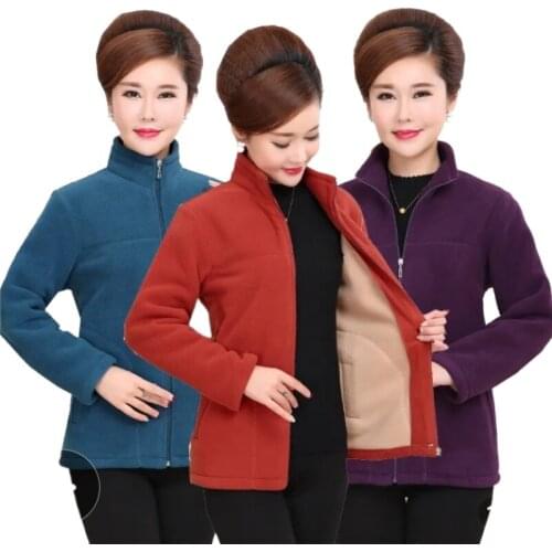Spring Women Jacket Plus Size Hoodies Autumn Fleece Cotton Coat Zipper Long Sleeve Outerwear Sweatshirts Mother Clothes