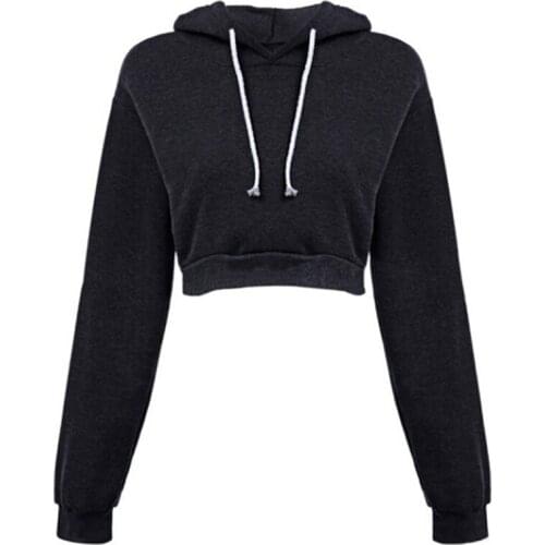 Womens Hoodies Sweatshirt Hip Hop Hooded Casual Cropped Tops Streetwear Sweatshirt Pullover Sudadera Mujer Bigsweety
