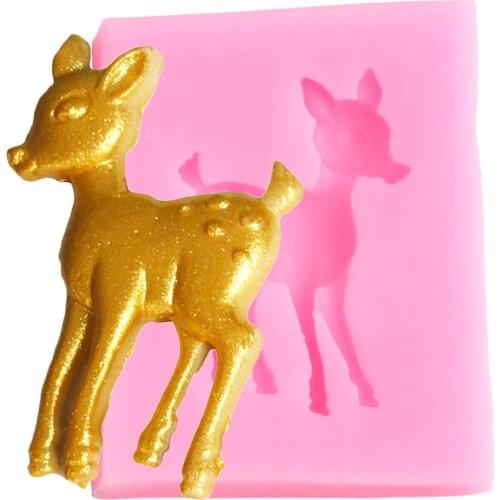 3D Animal Silicone Mold DIY Christmas Deer Fondant Molds Cake Decorating Tools Candy Resin Clay Chocolate Gumpaste Moulds