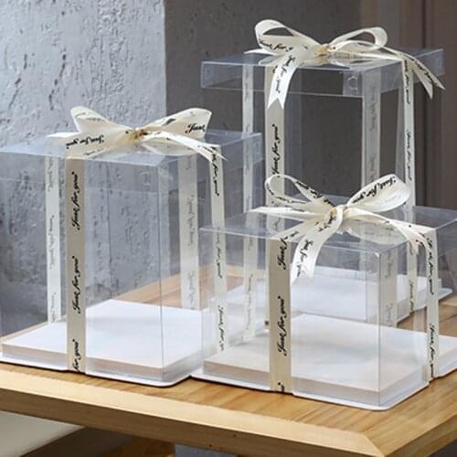 4-14inches Transparent Cake Box Plastic Cake Packaging Box Organizer Cake Boxes And Packaging Boxes DIY Wedding Gift Box
