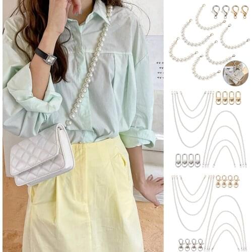 6~8Pcs White Acrylic Round Beads Bag Handles Mix Color Clasps for DIY Jewelry & Crafts Fashion Hand Bag Replacement Accessories