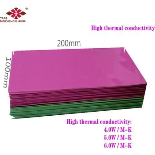 6W High Thermal Conductivity Silicone Gasket 200mm long*100mm wide*1mm thick Self-Adhesive Computer Graphics Card Cooling