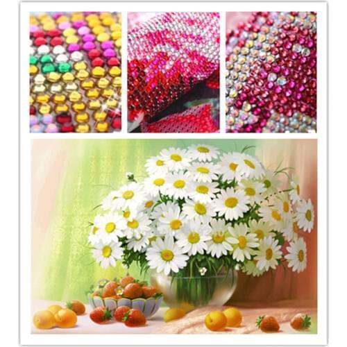 Diamond crystal painting flowers painting cross stitch diamond embroidery round diamond painting crystal painting 32x45cm