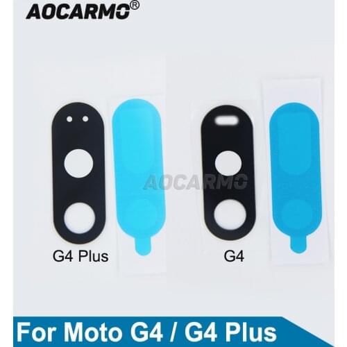 Aocarmo For Motorola Moto G4 / G4 Plus Rear Back Camera Lens Glass With Adhesive Sticker Replacement Part