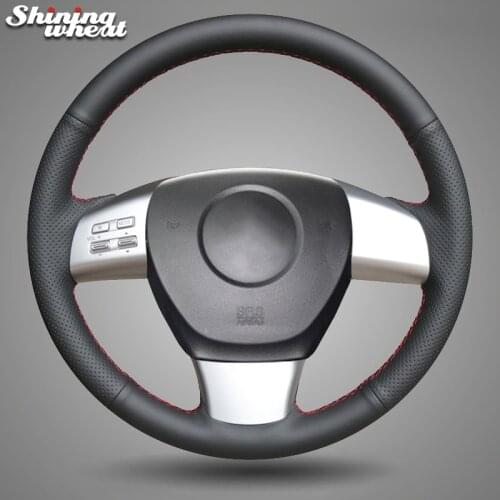 Shining wheat Black Leather Steering Wheel Cover for Mazda 6 US Mazda 8 CX-9 CX9 2007 -2015